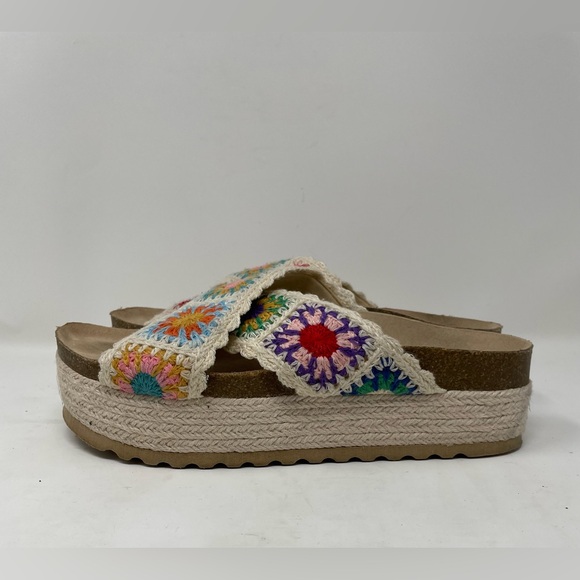 Dirty Laundry Crochet Chunky Multi Colors Shoes Size 9 - Picture 1 of 6